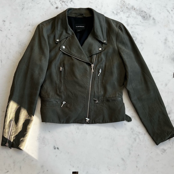 Club Monaco Green Moto Jacket - Picture 3 of 10